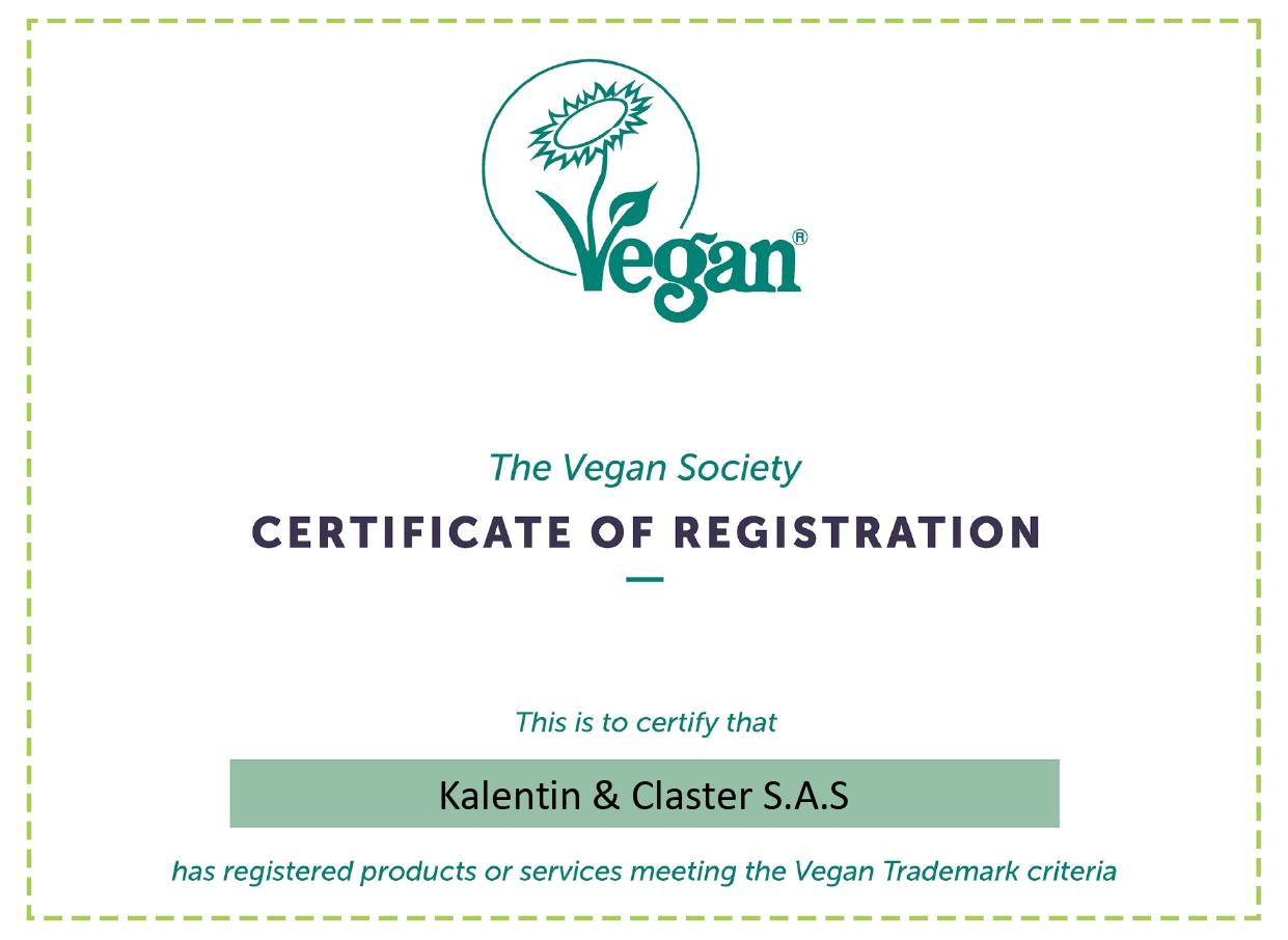 The Vegan Society certificate of registration